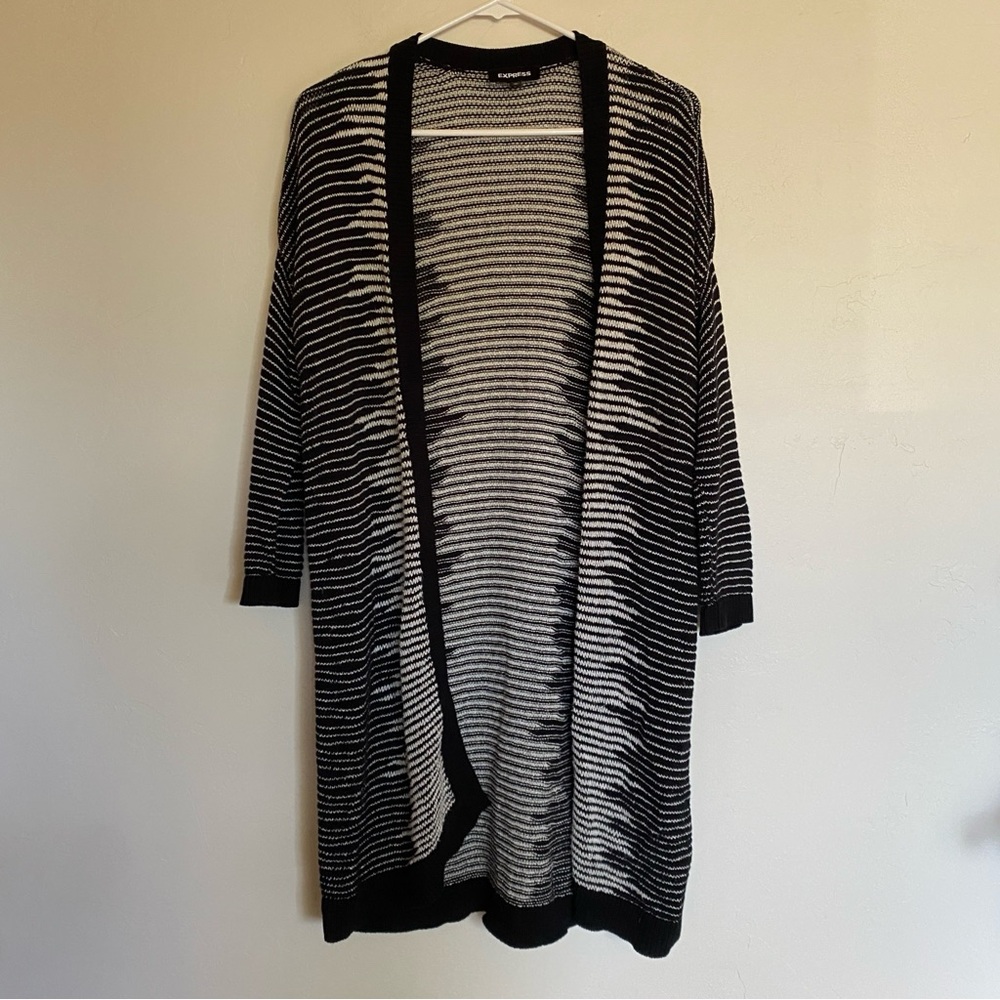 Express Long Monochrome Striped Cardigan size M